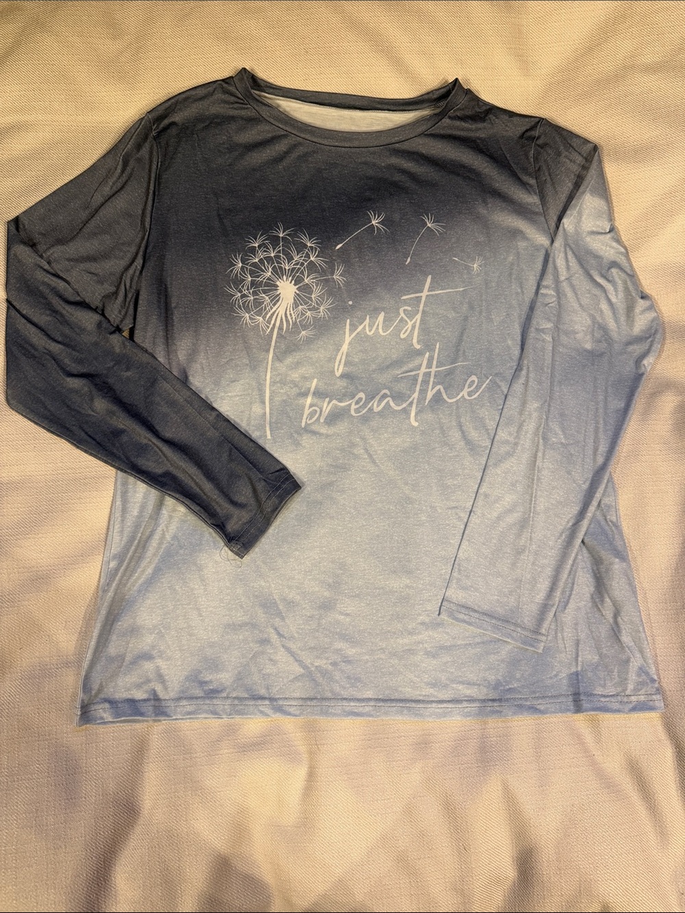 Just Breathe Ombre Long-Sleeve Tee - Blue